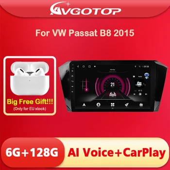 AVGOTOP Android 11 Multimédios do Carro para VW Passat B8 2015 AI VOZ Carplay de Navegação WiFi, GPS, Auto-Rádio