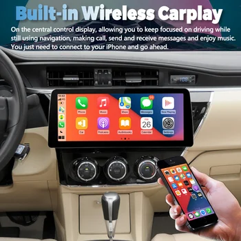12.3 polegadas de Largura Ecrã Carro Player de Vídeo-Rádio Estéreo Para Toyota Corolla 2014-2016 Android 12 GPS Multimídia Carplay Unidade de Cabeça