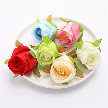 10Pcs Brotos de Chá de Rosas Cabeça Flores Artificiais Decorativos do Casamento Grinaldas de Natal, Enfeites para Casa Diy Dom Falso Plantas