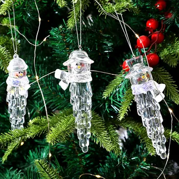 Decoração de natal para Casa 2023 Ano Novo de Presente de Natal de Plástico Transparente Vara do Gelo Decoração da Árvore de Natal Pingente de Navidad