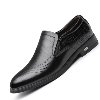 Homens Formal de Sapatos de Couro Clássico Britânico Confortável, resistente ao Desgaste e Sapatos Casuais Respirável E resistente ao Desgaste