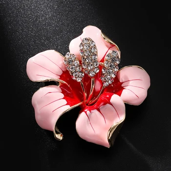 A Flor De Cristal Broche Pin De Lapela De Pedra De Strass Da Jóia Das Senhoras Acessórios De Vestuário 3 Cores